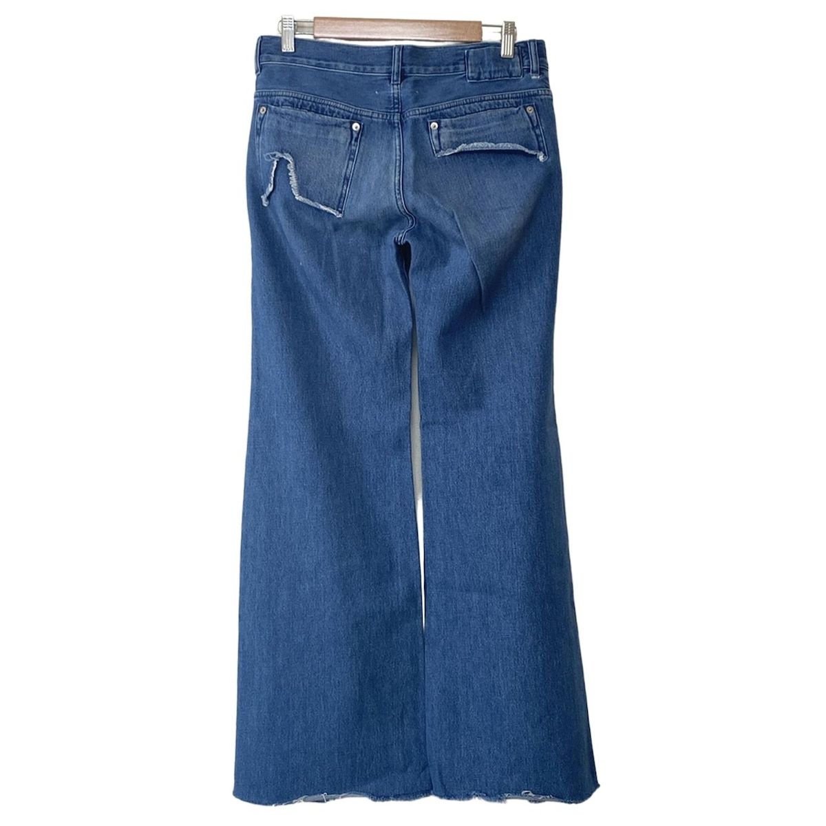 MM 6 エムエムシックス ジーンズ サイズ42 L レディース - ブルー フルレングス ダメージ加工 切りっぱなし