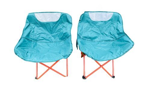 ポータブル折りたたみムーンキャンプチェア ターコイズ 容量136 kg キャリーバッグ付き その他 椅子 チェア 家具 インテリア