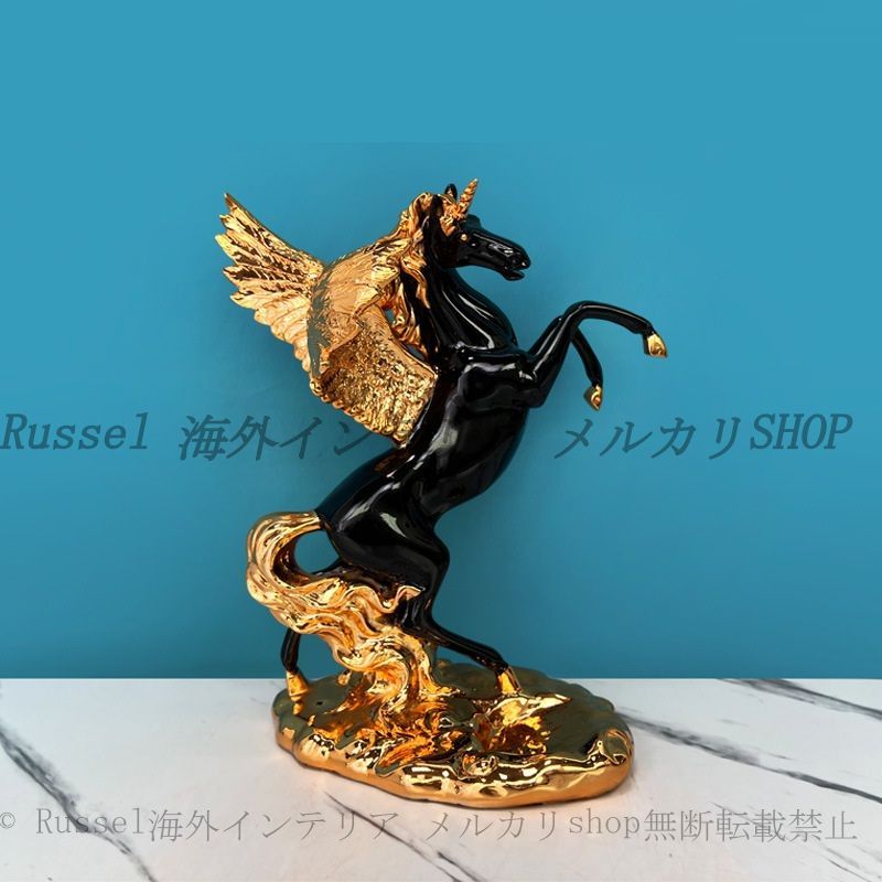 ワイン ラック ユニコーン 幻想的 ドラマチック おしゃれ かわいい インテリア 北欧 置物 オブジェ 馬 午 干支 ボトル スタンド ディナー ディスプレイ 装飾 ブラック ゴールド