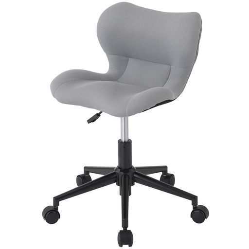 ドウシシャスリムフィットチェアライトグレー背もたれの低いコンパクトなデスクチェアメッシュ姿勢回転椅子仕事事務用テレワークオフィスダイニングpc子ども用にもイス ンスボー