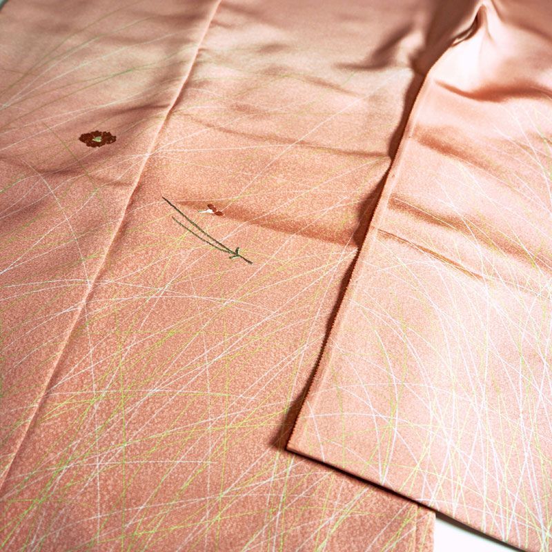 未仕立て 仮絵羽 正絹羽織 松葉に椿