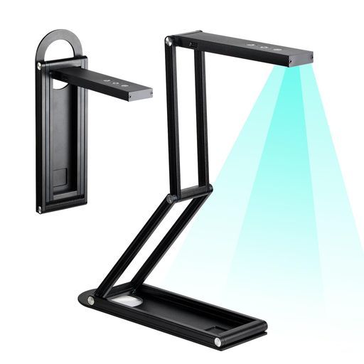 2025新登場 ドキュメントスキャナー折りたたみ書画カメラブックスキャナー4 K解像度1500万画素最大A 対応192種の言語OCR機能Webカメラ補助LEDライト付き小型コンパクト持ち運び便利