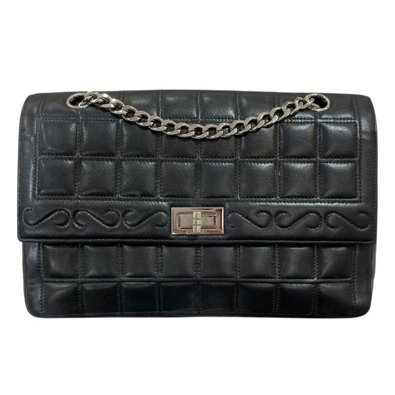 シャネル CHANEL 2.55チョコバーチェーンショルダーバッグ ブラック