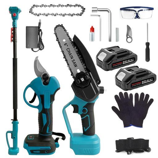 新進化モデル 高枝チェーンソー高枝電動バサミ大容量バッテリー 搭載充電式220 280 cm延長ポール電動チェーンソー剪定バサミ電動高枝切りバサミ1台4役セットチェーンソー充電式21 V 200