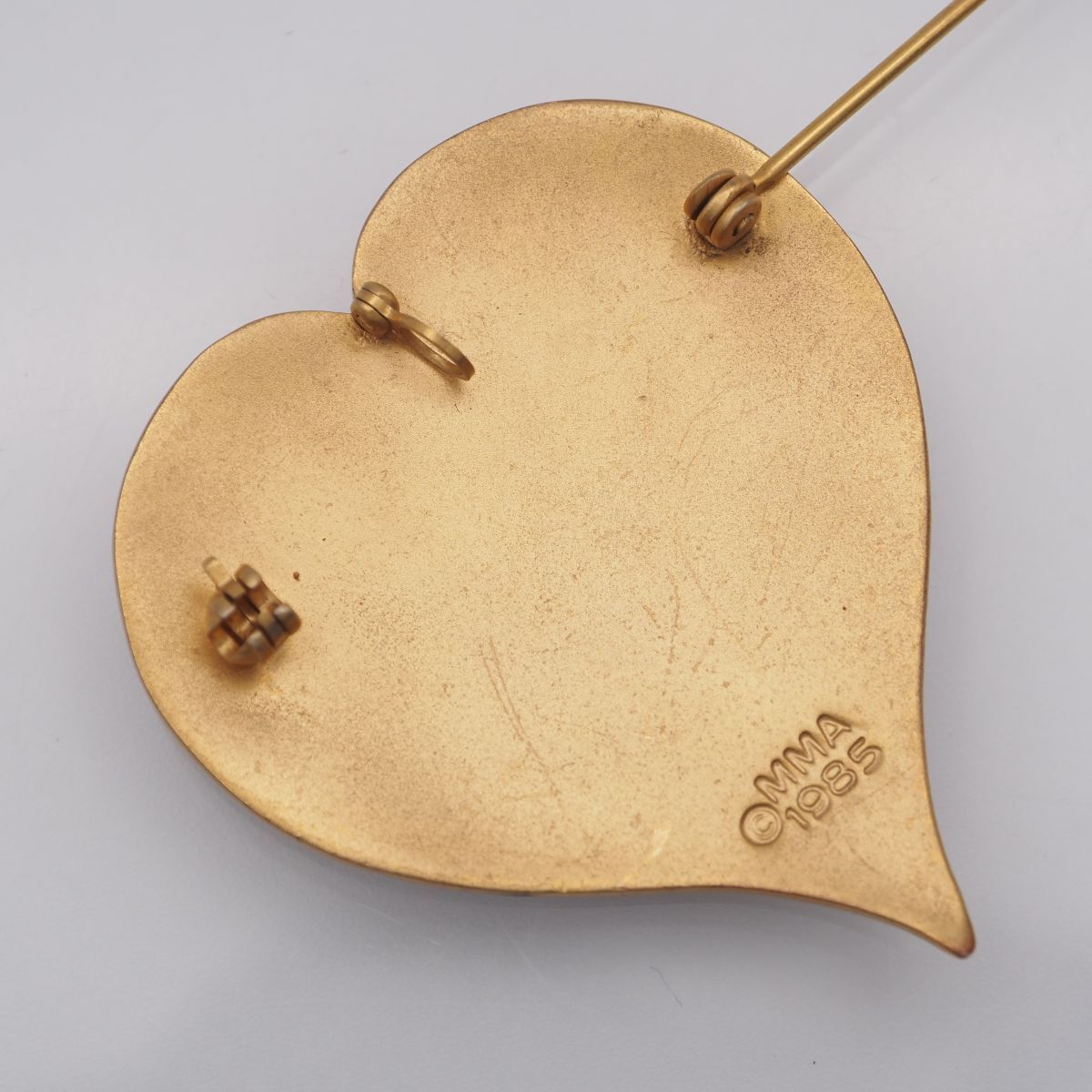 L065 メトロポリタン美術館 MMA 1985刻印 ブローチ ハート ゴールド