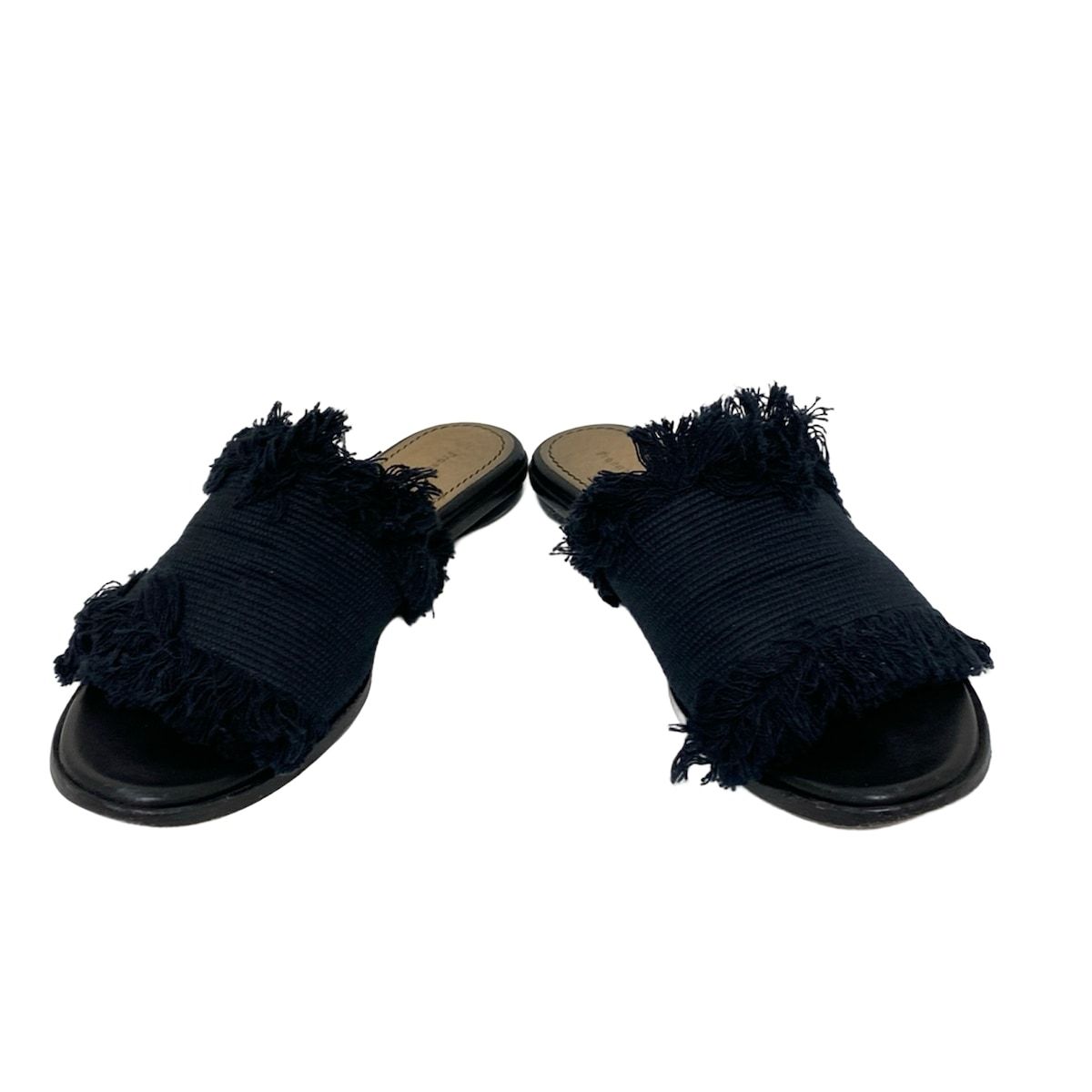 Proenza Schouler プロエンザスクーラー サンダル 36 レディース - 黒 フリンジ コットン レザー