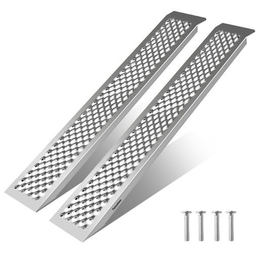 Temushomラダーレール長さ150 cm幅23 cm耐荷重400 kgアルミラダー滑り止め軽量アルミスロープバイクガーデントラクター芝刈り機ATV四輪バギー適用貨物運搬用2本セット