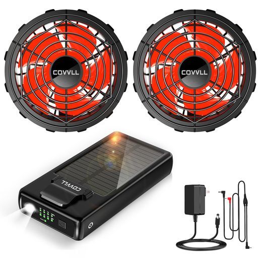 ファンバッテリーセット【2025夏新&30000mAh大容量&ソーラーパネル搭載