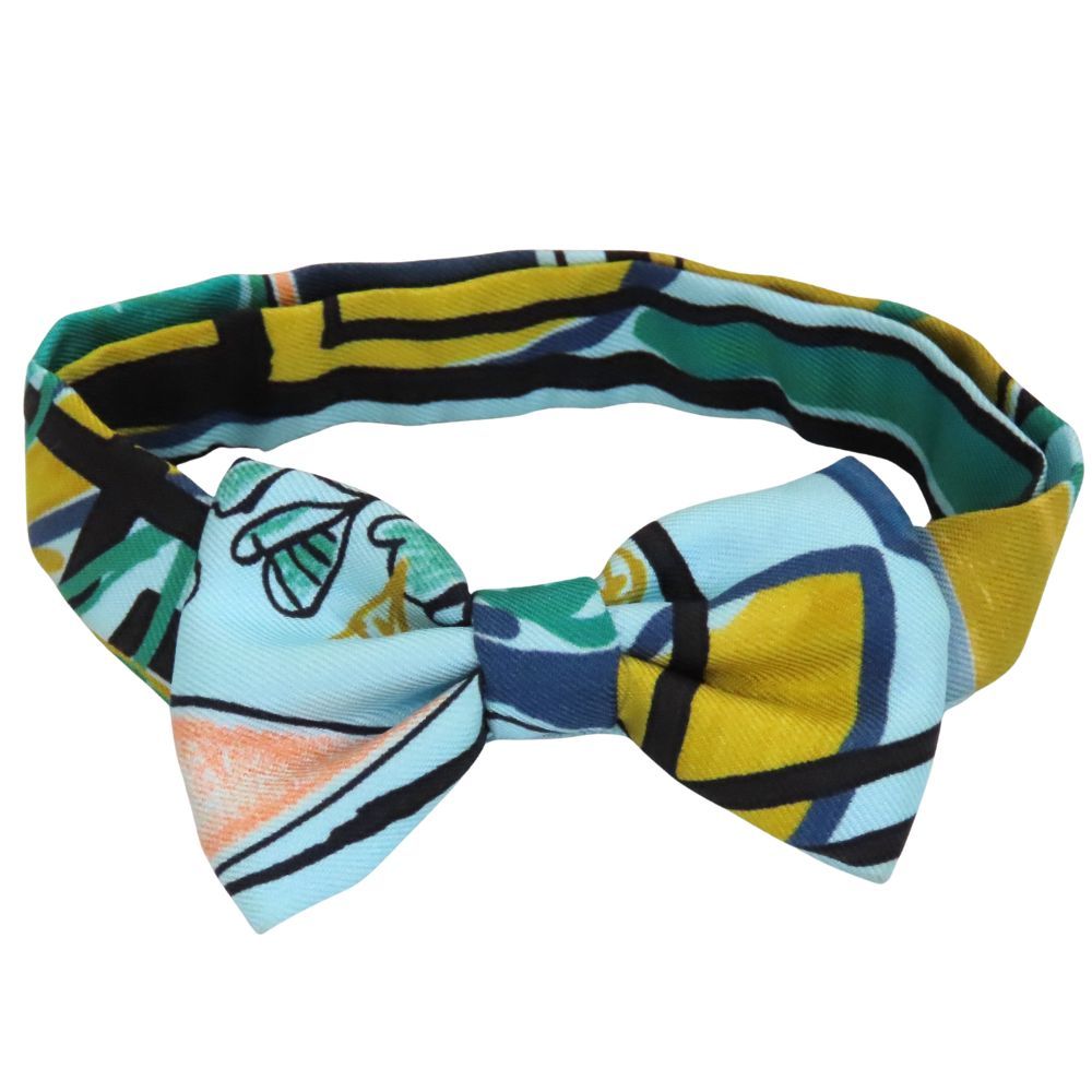 中古】HERMES エルメス ヌー・パピヨン 蝶ネクタイ カラー:ブルー系