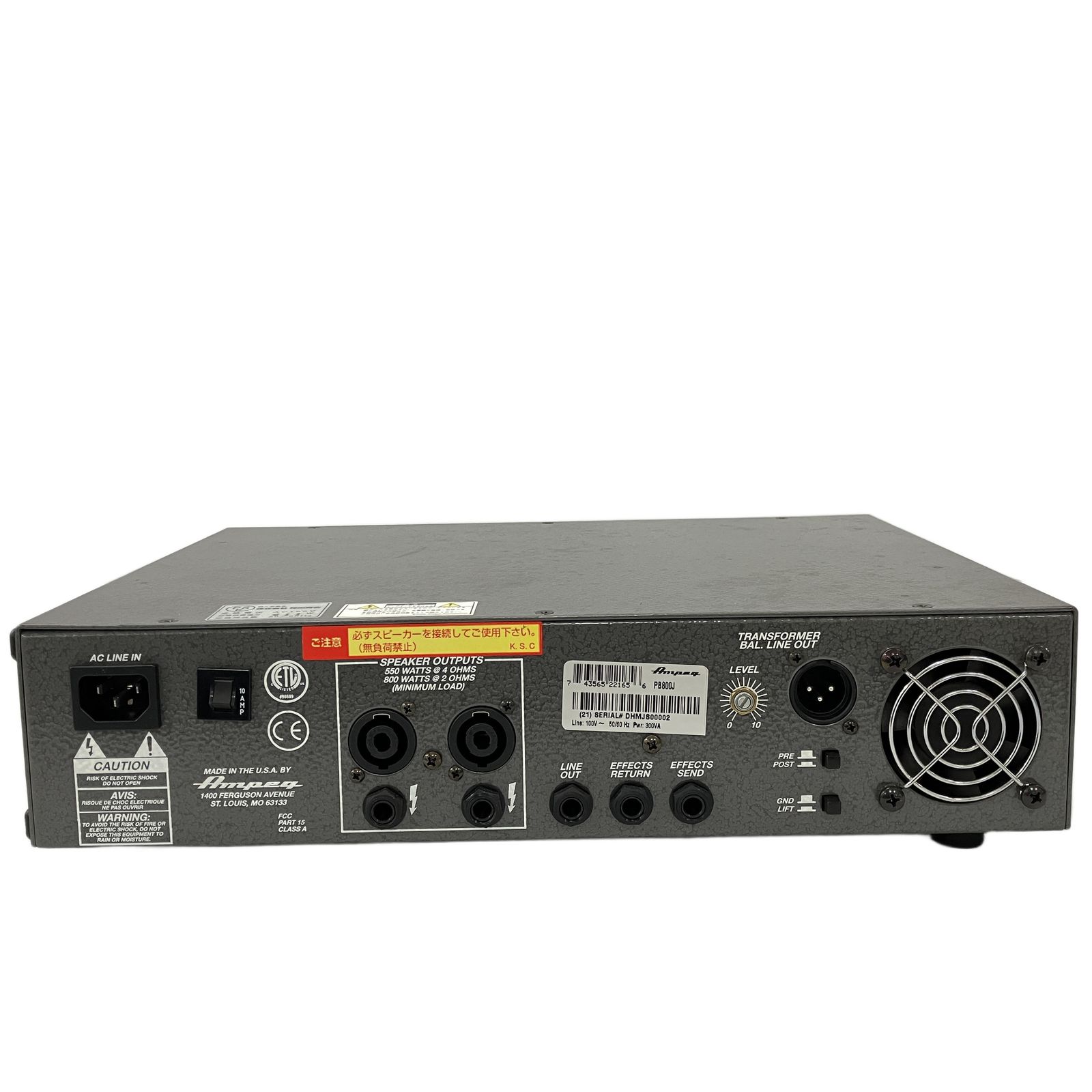  Ampeg PB 800 J PortaBass ベース ヘッドアンプ ベース用アンプ ベース