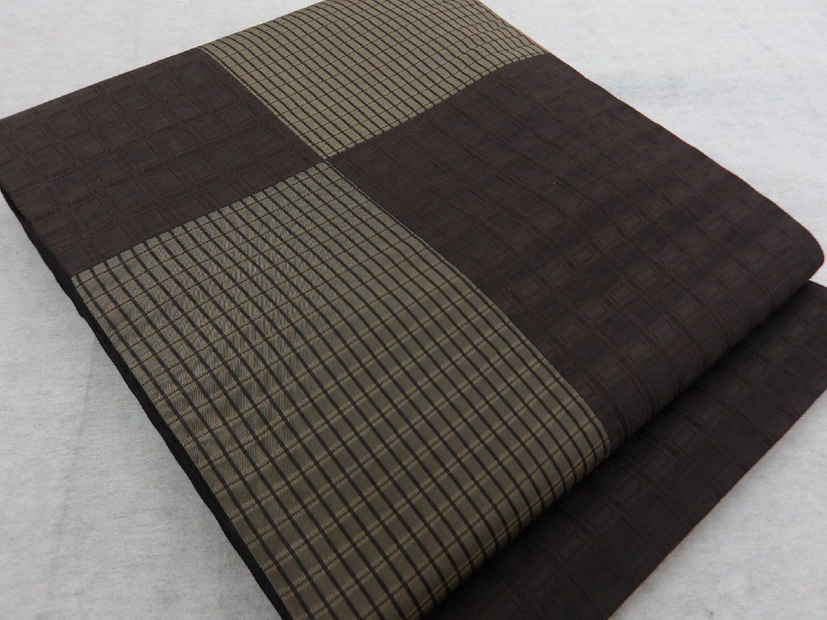 P 41244 超モダン 墨色 袋帯 c