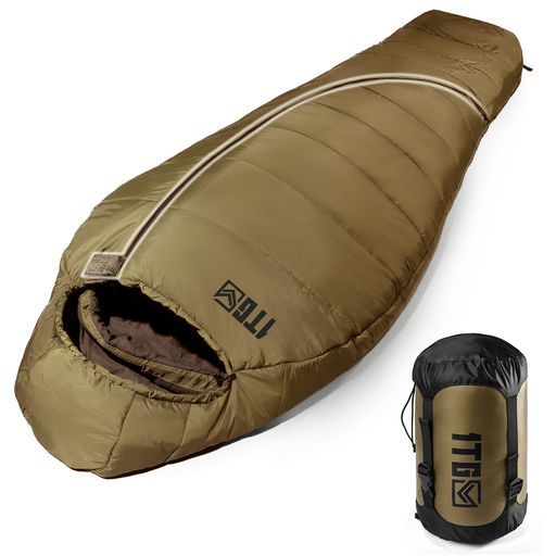 1 TGTactical寝袋マミー型シュラフオールシーズン冬用夏用-4° C 2° C快適温度耐寒保温250 G 綿丸洗い 形崩れしないコンパクト軽量防水アウトドア防災登山車中泊キャンプ大人用シング