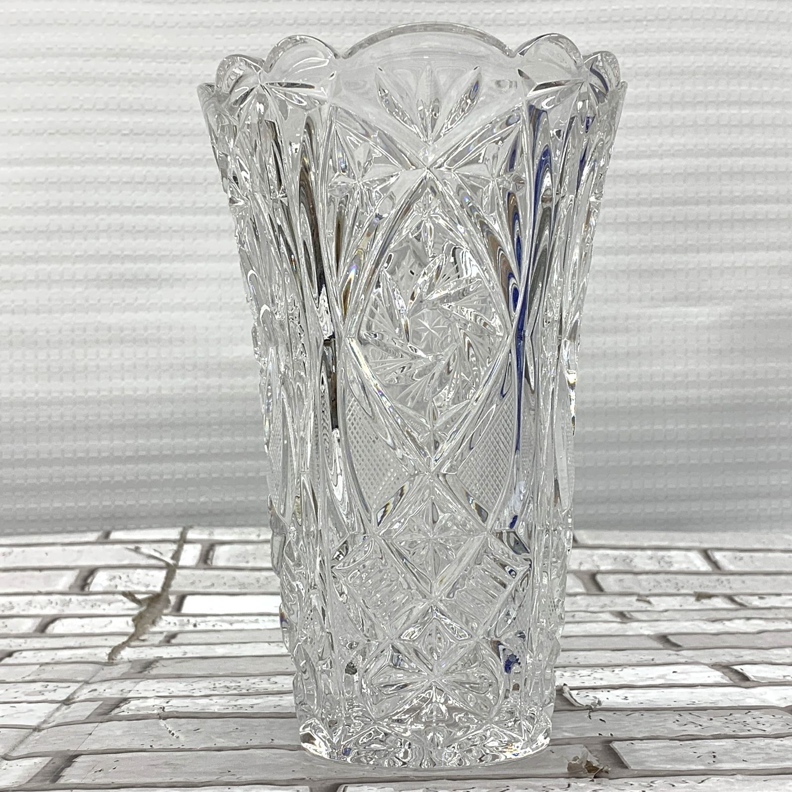 BOHEMIA CRYSTAL ボヘミアクリスタル 花瓶/花器/花入れ 高さ約20㎝ 元