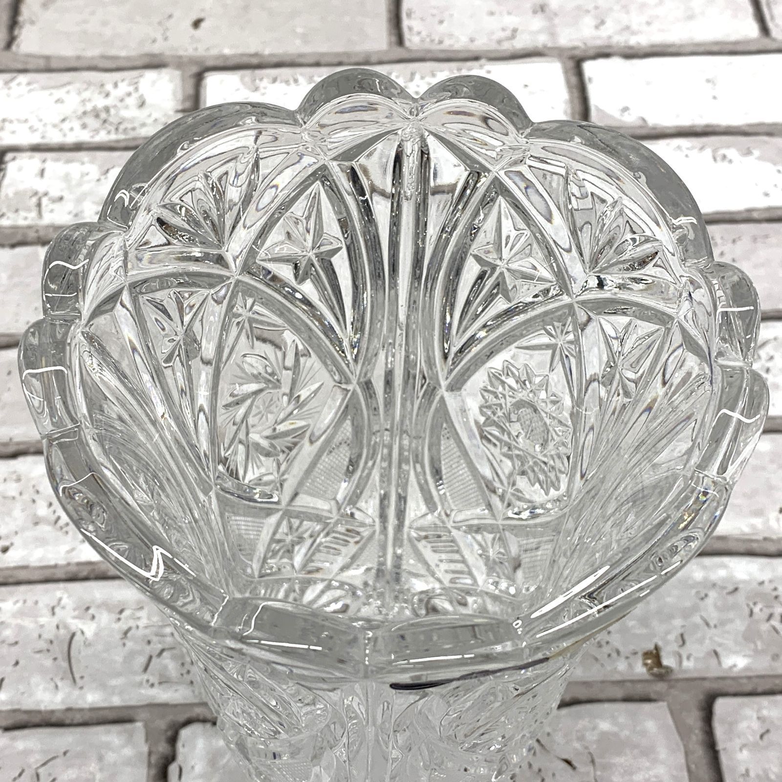 BOHEMIA CRYSTAL ボヘミアクリスタル 花瓶/花器/花入れ 高さ約20㎝ 元