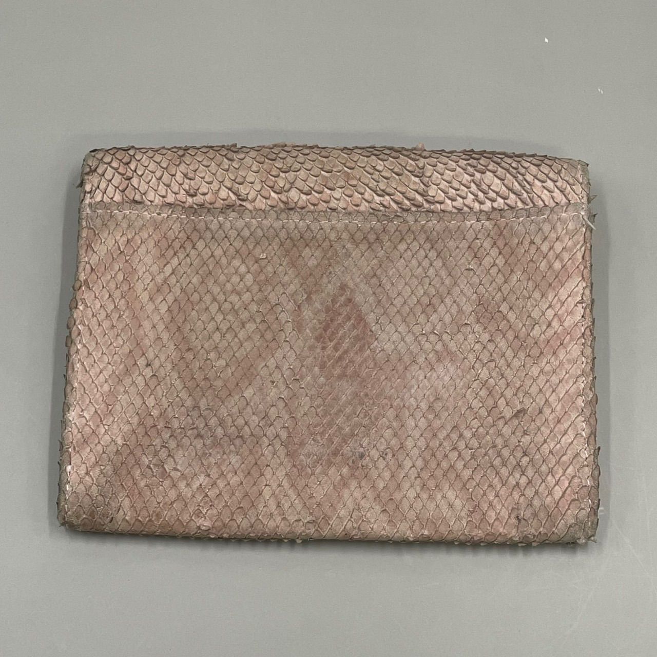 VERSACE ヴェルサーチ 二つ折り財布 コンパクトウォレット ミニ リアルパイソン メデューサ ロゴ ピンク