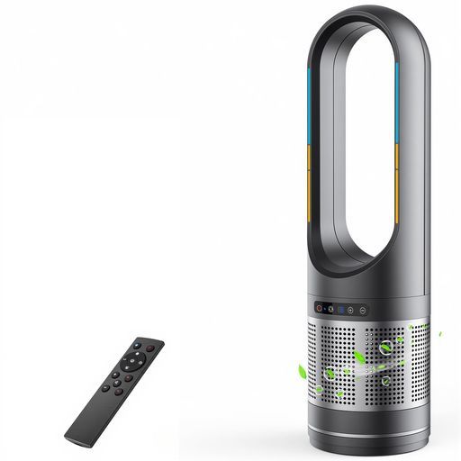 【新品未使用】タワーファン 羽根なし扇風機 温冷風 一台3役 空気清浄付き タワーファン羽根なし扇風機【温冷風・空気浄化・一台3役】空気清浄機