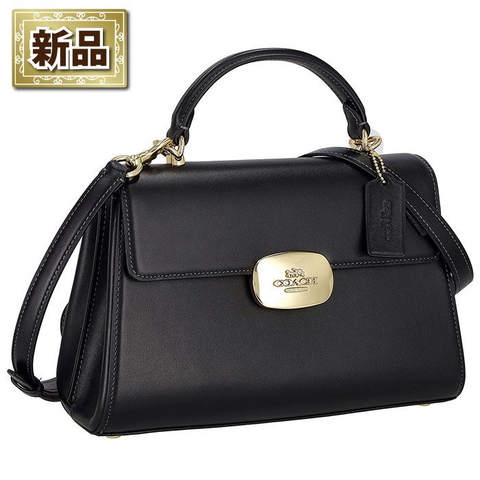 コーチ COACH ハンドバッグ ショルダーバッグ エライザ トップ ハンドル CP 006 IMBLK 2025 SS ブラック カーフレザー ゴールド金具