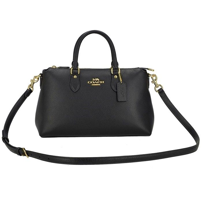 コーチ COACH ハンドバッグ ショルダーバッグ ジョージア サッチェル CR 156 IMBLK 2025 SS ブラック ぺブルレザー ゴールド金具