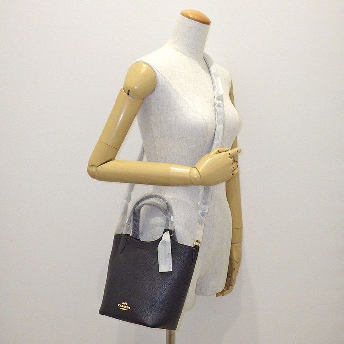  コーチ COACH ハンドバッグ ショルダーバッグ ハンナ バケットバッグ CR 168 IMBLK 2025 SS ブラック ダブルフェースレザー ゴールド金具 その他 バッグ
