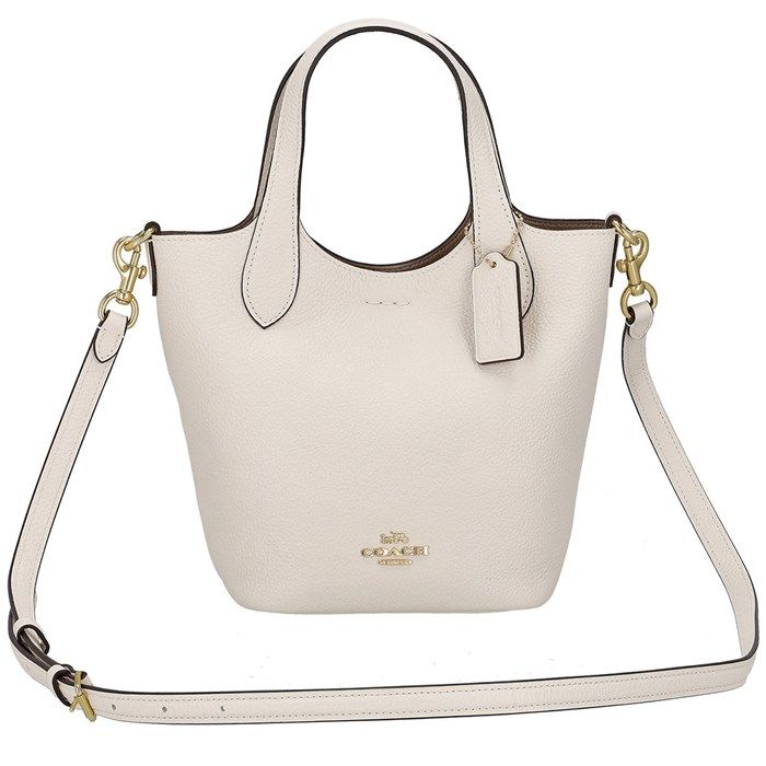 コーチ COACH ハンドバッグ ショルダーバッグ ハンナ バケットバッグ CR 168 IMCHK 2025 SS チョーク レザー ゴールド金具