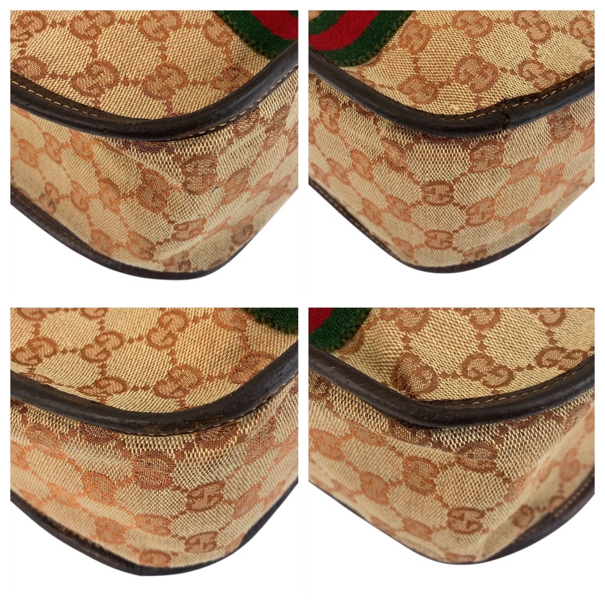 美品 GUCCI グッチ シェリーライン オールドグッチ ベージュ ブラウン