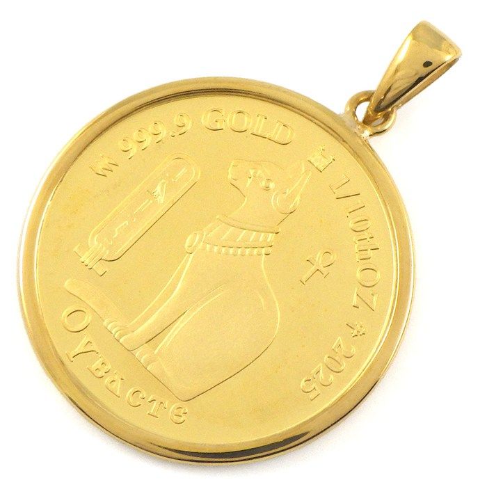 ペンダントトップ クレオパトラ バステト 1 10 oz Au 999