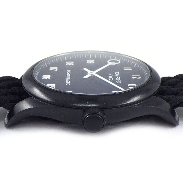 トムフォード TOM FORD 腕時計 N.002 オーシャンプラスチック ブラック文字盤 プラスチック ブラック ナイロンベルト クオーツアナログ