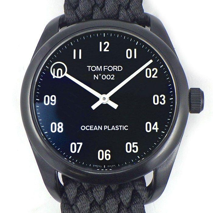 トムフォード TOM FORD 腕時計 N 002 オーシャンプラスチック ブラック文字盤 プラスチック ブラック ナイロンベルト クオーツアナログ