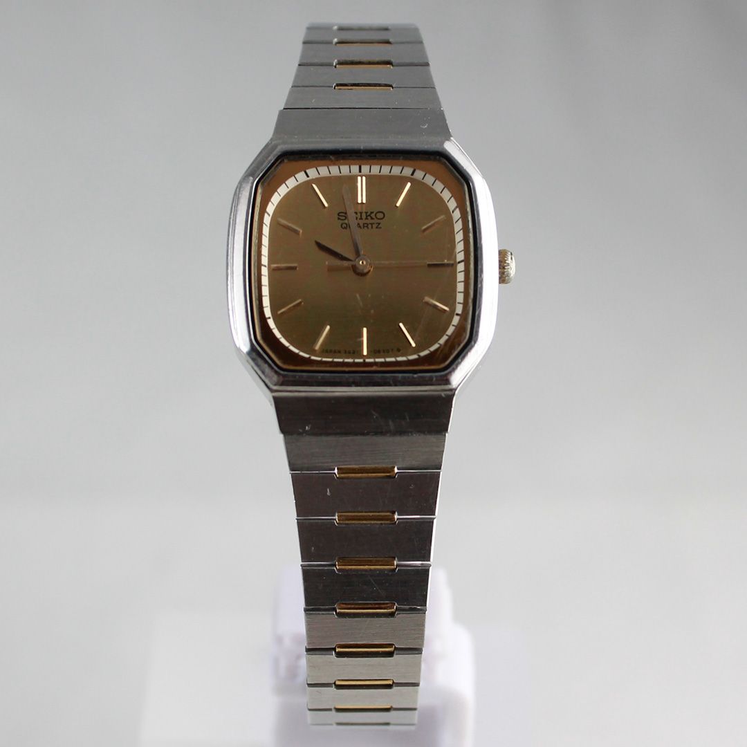 T 64 SEIKO セイコー 3421-527 A レディース クオーツ 腕時計 オクタゴン SS ゴールド文字盤 上品 クラシック 小ぶり デザインウォッチ ヴィンテージ調 銀座サコム堂