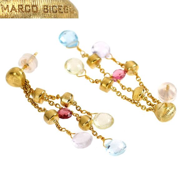 マルコビチェゴ K18YG カラーストーン ピアス - メルカリ