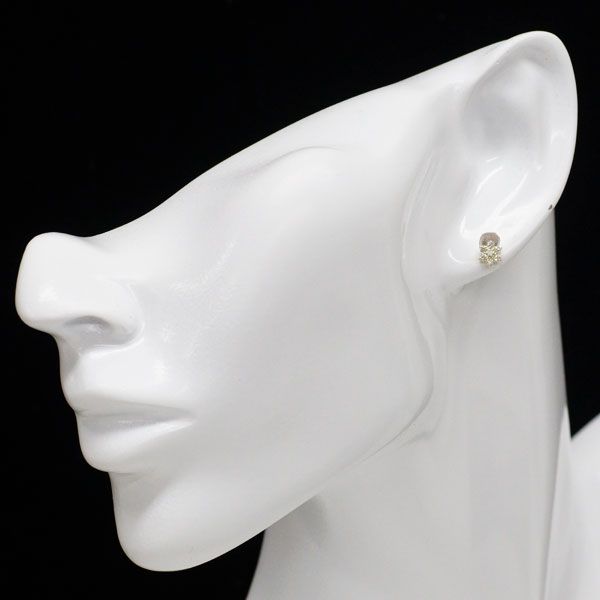  K 18 YG ダイヤモンド ピアス 0.20 ct フラワー ピアス(両耳用) アクセサリー