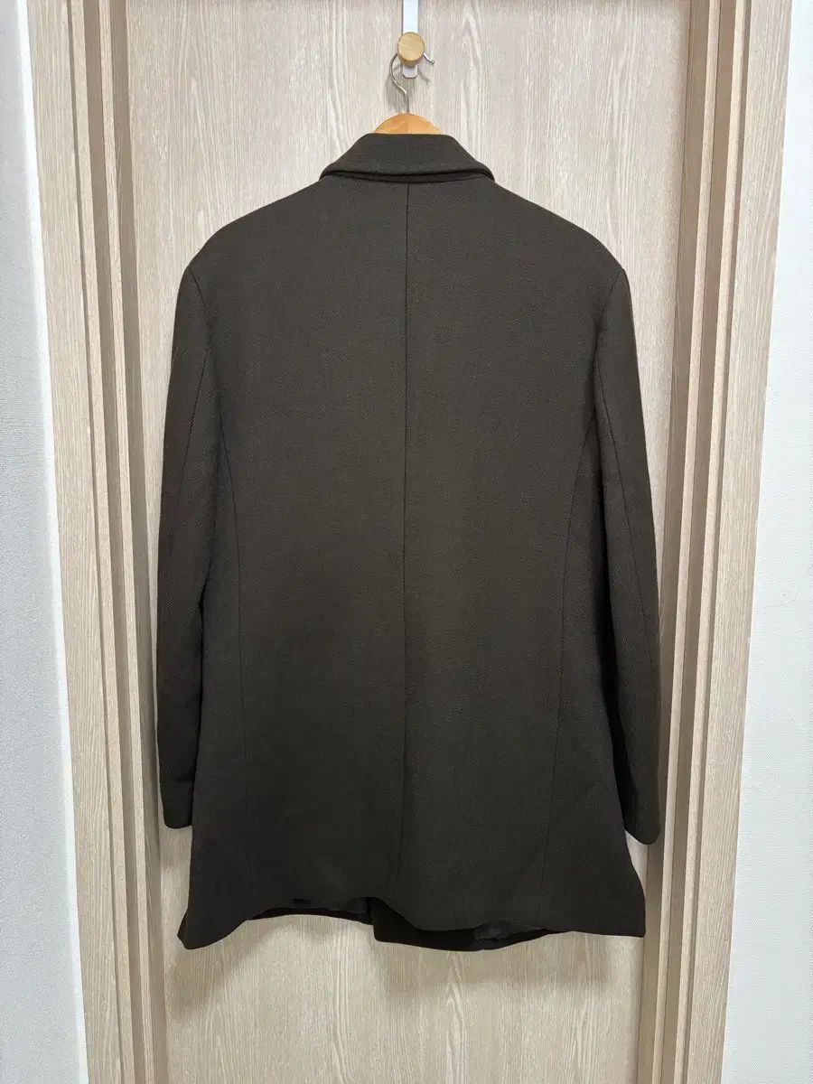 SYSTEM homme ウール ダブルハーフコート 100/ダークブラウン