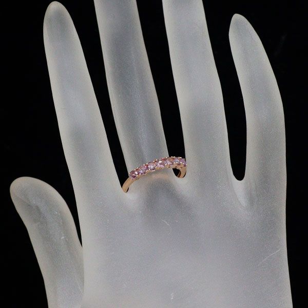 GSTV K18PG ローズカット ピンクサファイア リング 0.70ct 一文字