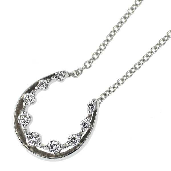 スタージュエリー　馬蹄型　ネックレス スタージュエリー K18WG ダイヤモンド ペンダントネックレス 0.08ct