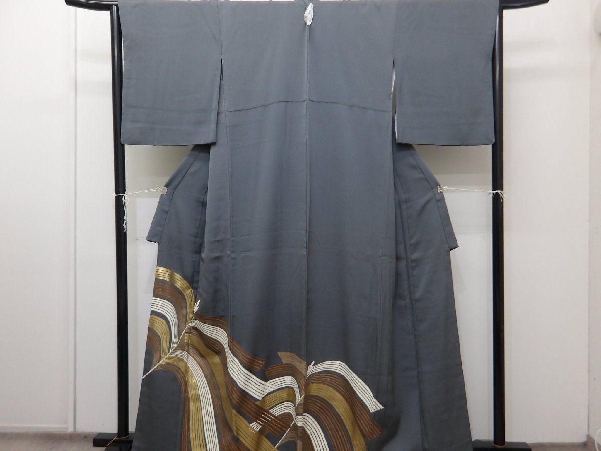 P 41254 手描き友禅 重厚な 色留袖 袷 仕立て上がり品 bc