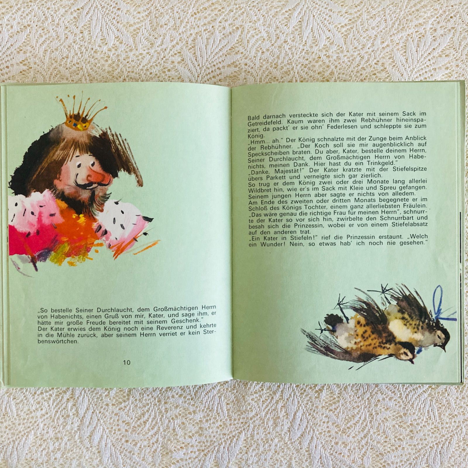 長ぐつをはいたねこ』 ドイツ語ヴィンテージ絵本 おとぎ話 洋書・古書