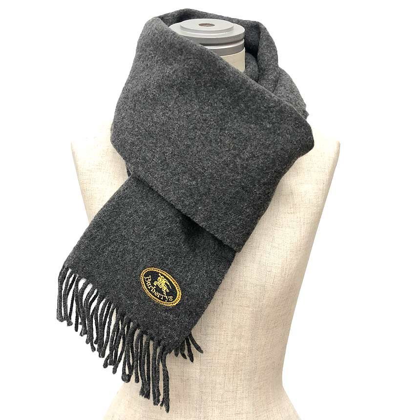 Burberrys バーバリー マフラー ストール ウール グレー ユニセックス aq 12346