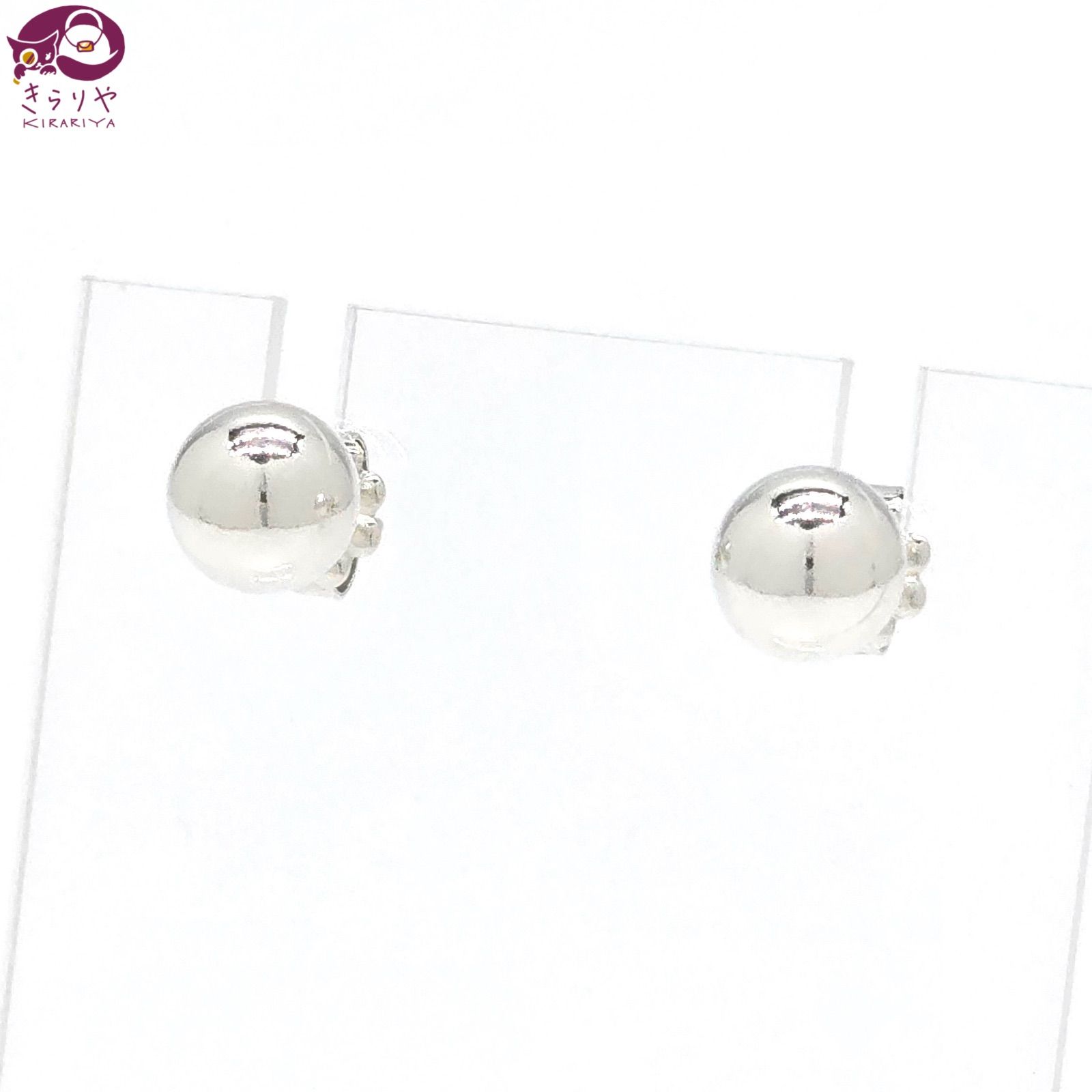 TIFFANY CO ティファニー ハードウェア ボール スタッドピアス 両耳 スターリングシルバー SV 925 ライトゴールド のポスト 2 1 g