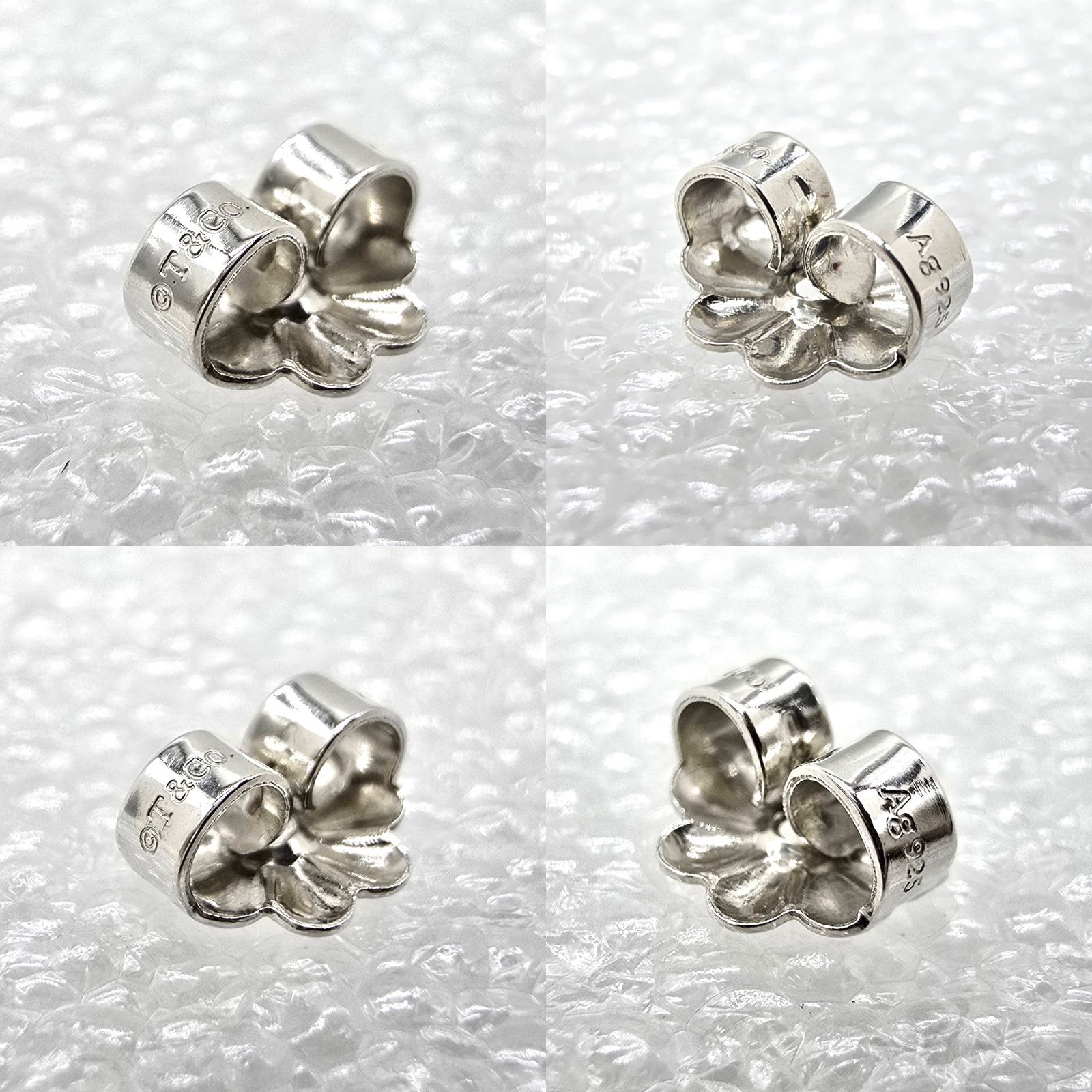  TIFFANY-CO. ティファニー ハードウェア ボール スタッドピアス 両耳 スターリングシルバー SV 925 ライトゴールド のポスト 2.1 g ピアス(両耳用) アクセサリー