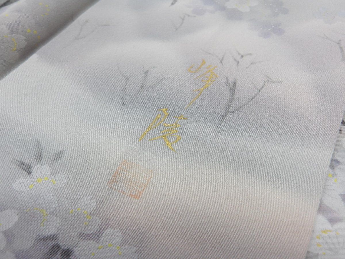  P 41253 桜尽くし 手描き 訪問着 袷 作家物 bk 訪問着 付け下げ 着物