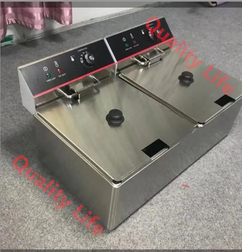 卓上型 電気フライヤー 2槽式 8 L ｘ２ 16 揚げ物天ぷら 単相 100 V 厨房 業務 飲食 店舗 ピザ