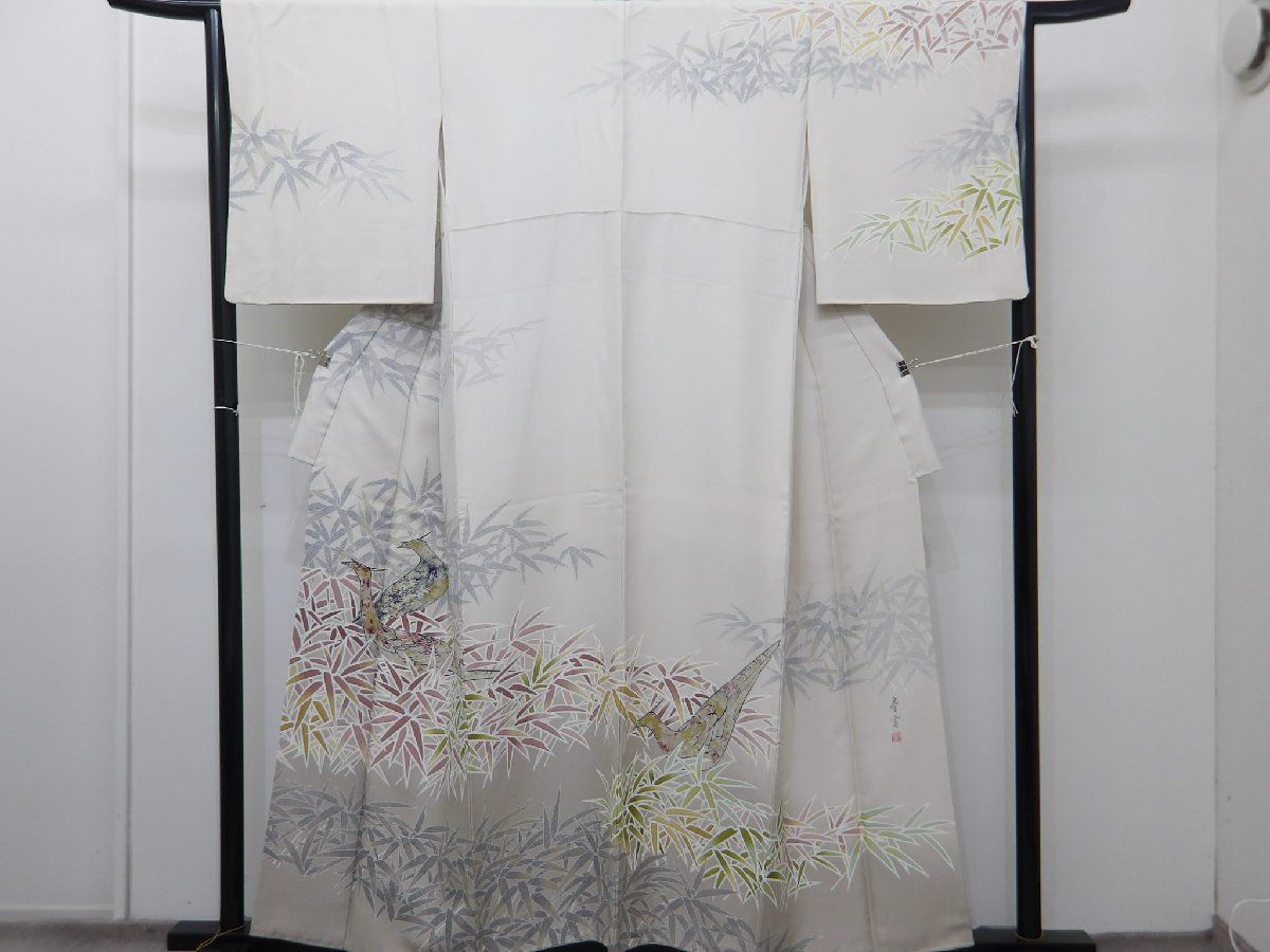 P 41251 手描き友禅 作家物 訪問着 袷 t