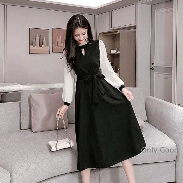 ワンピース レディース 40代 20代 春秋 長袖 きれいめ 上品 マキシワンピース Aライン ロング丈 大きいサイズ パーティードレス おしゃれ 