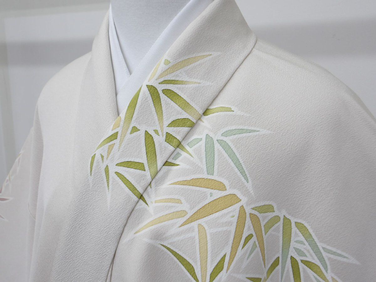  P 41251 手描き友禅 作家物 訪問着 袷 t 訪問着 付け下げ 着物