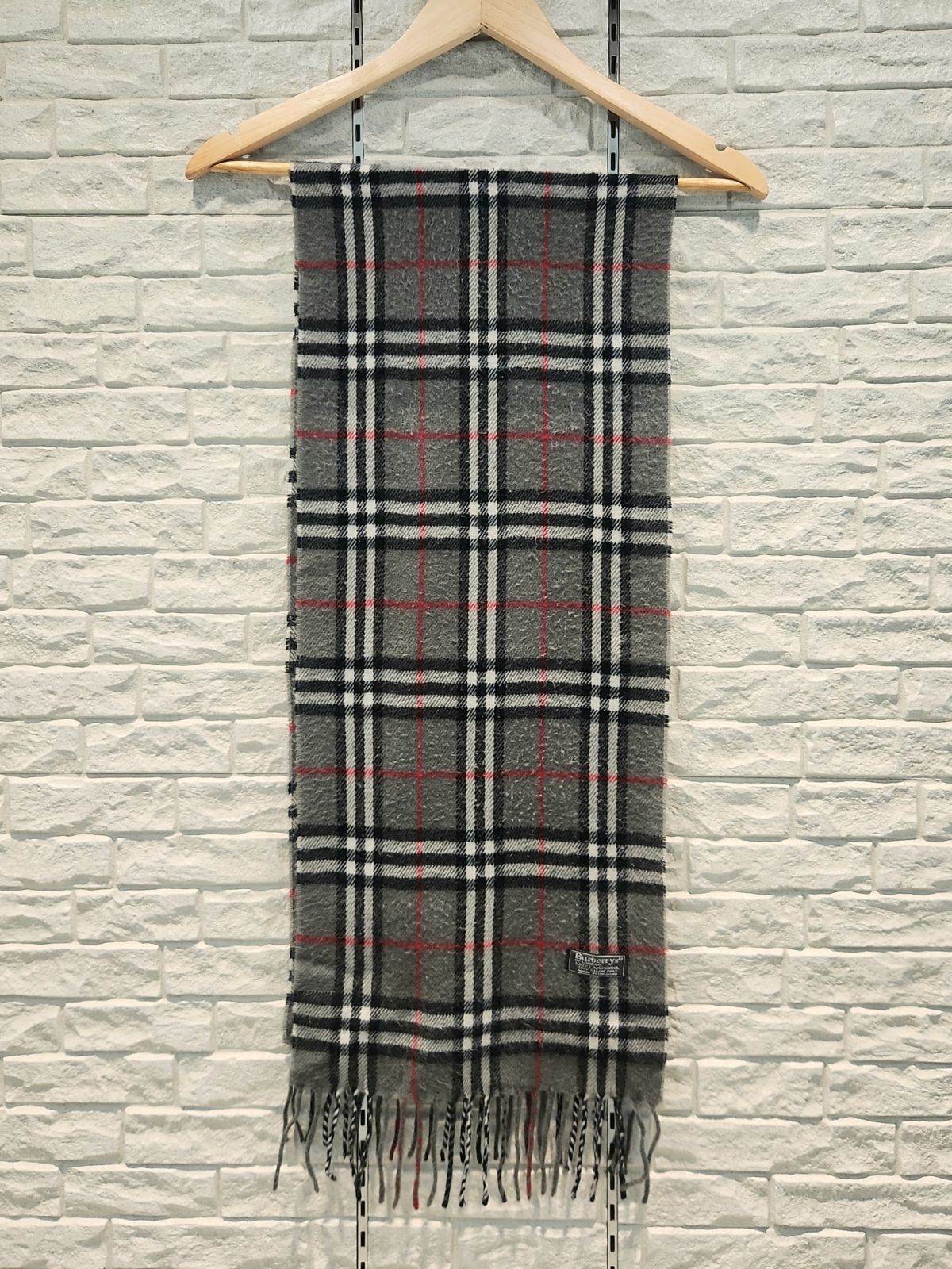 ㊾ Burberrys of LONDON ラムウールチェックマフラー バーバリー ノバ