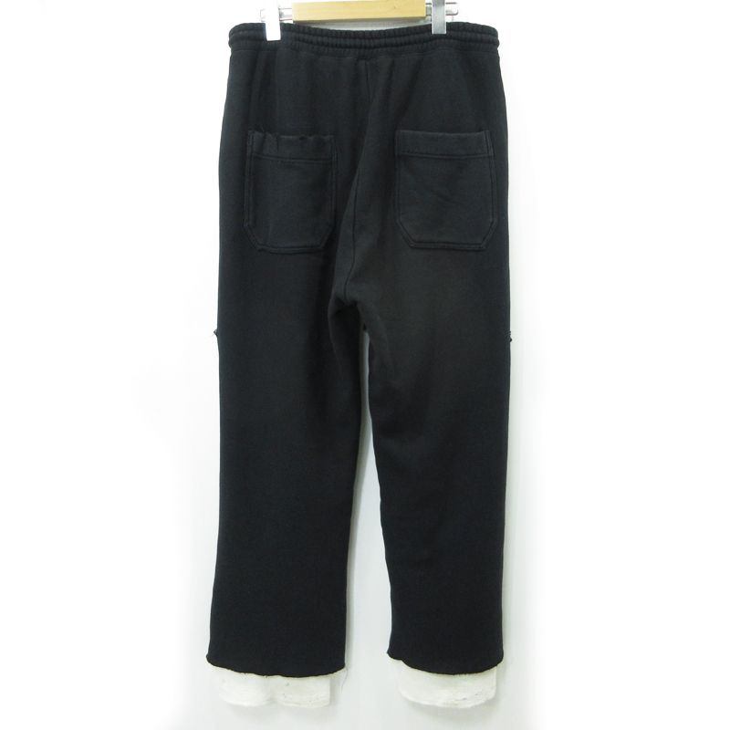 ANCELLM アンセルム スウェットレイヤードパンツ CLASH SWEAT LAYERED PANTS ANC PT 34 A ブラック サイズ 2 107