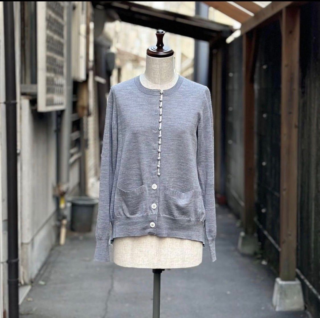 sacai サカイ 異素材 ドッキング バックフレア カーディガン CARDIGAN
