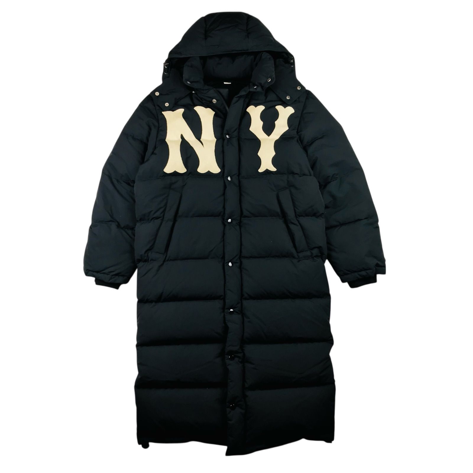 【未使用タグ付】MLB ヤンキース　総刺繍ロゴベンチコート 美品☆GUCCI☆グッチ×MLB ニューヨークヤンキース・コラボ メンズ