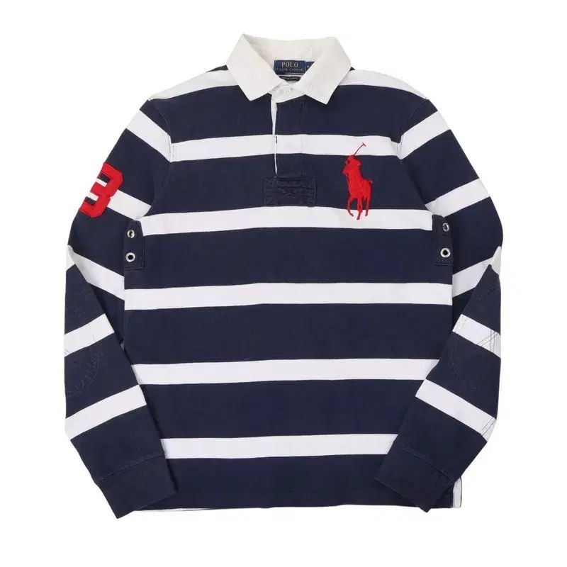 ポロ ラルフローレン ビックポニー ストライプ pk ラグビーTシャツ