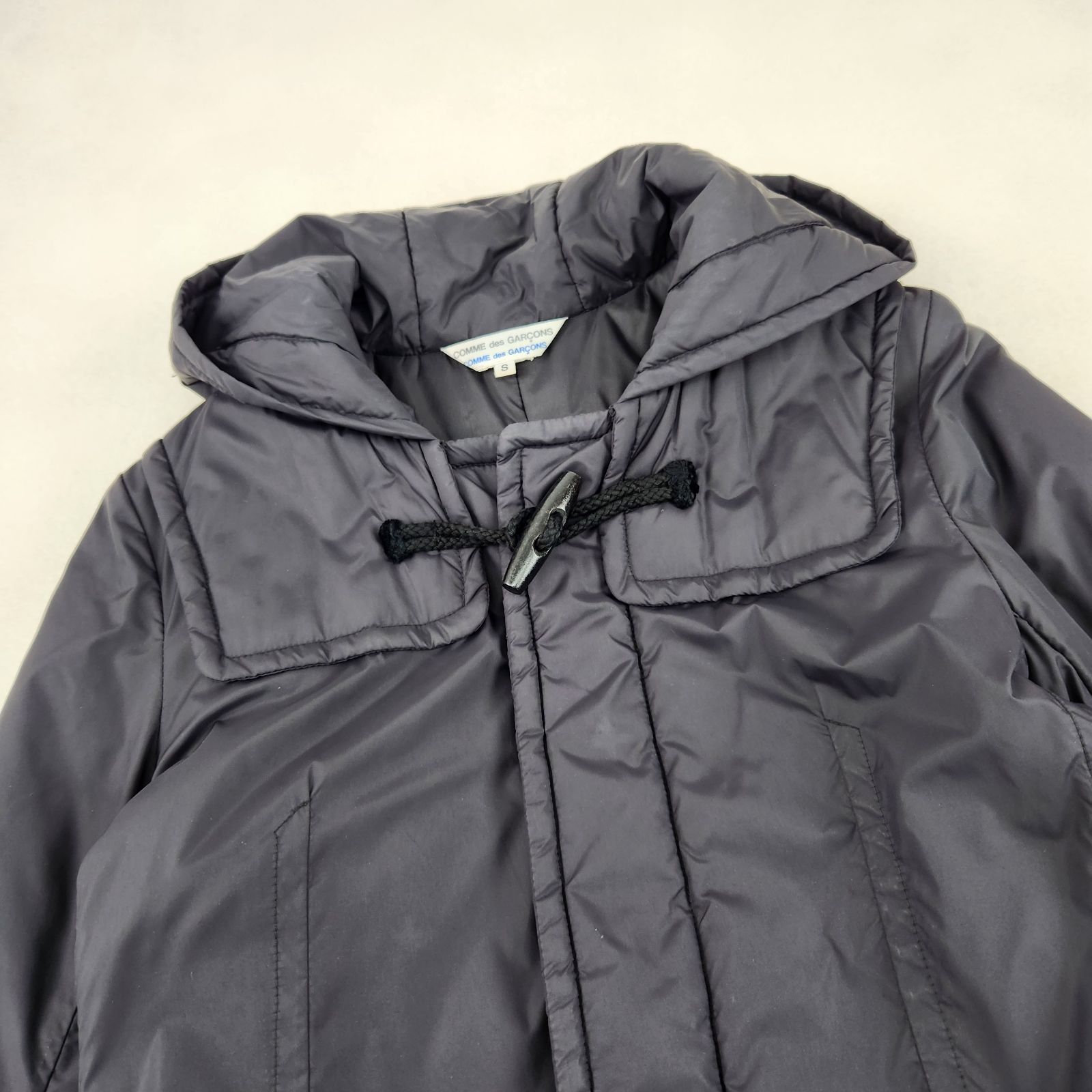 COMME des GARCONS ダウンジャケット Garçons Balloon Down Coat コムデギャルソン バルーン フリル S M相当 ダークグレー